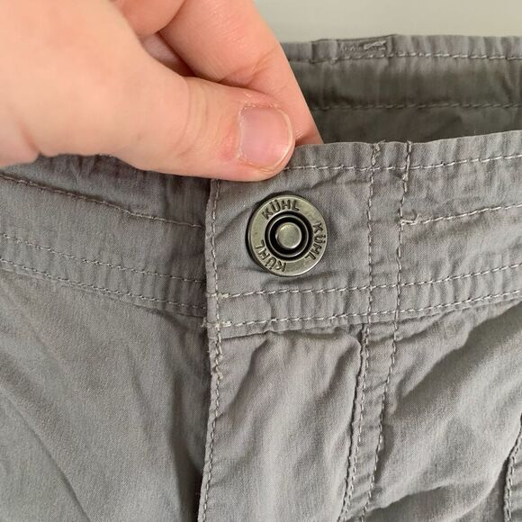 Kuhl Hiking Capri Women's 8 Grey Cargo Drawstring Nylon Blend Snap Zip - Picture 5 of 12